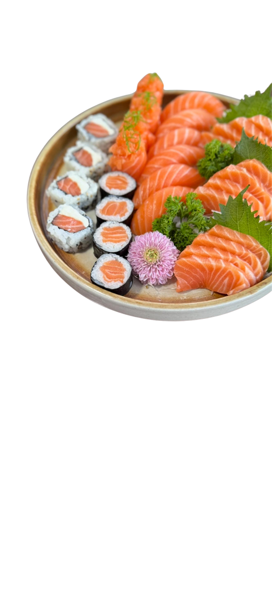 Barca de sashimis e sushis